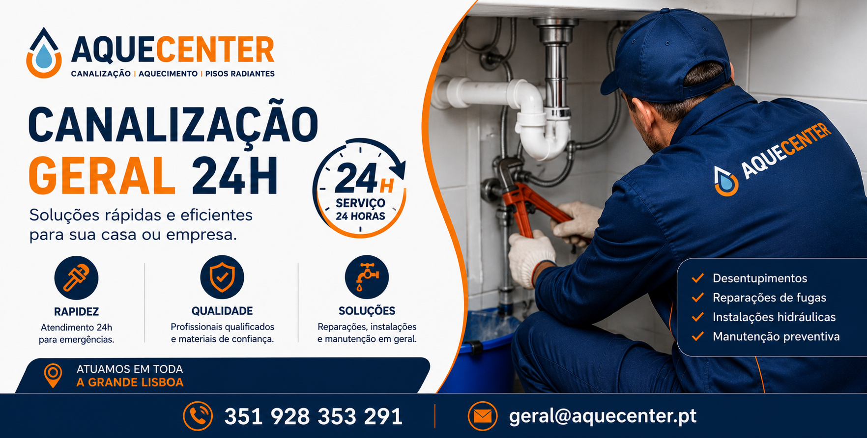 Canalização Geral 24h - Aquecenter