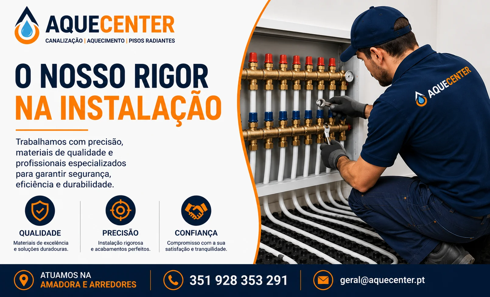 Profissionais capacitados da Aquecenter em obra em Alverca